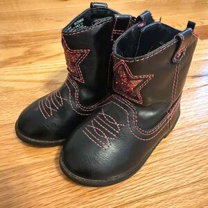 Girls size 5 Black Star Embellished cowboy Boots
